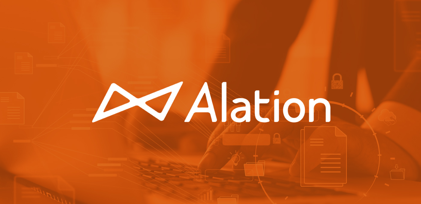 Alation Logo in orange background
