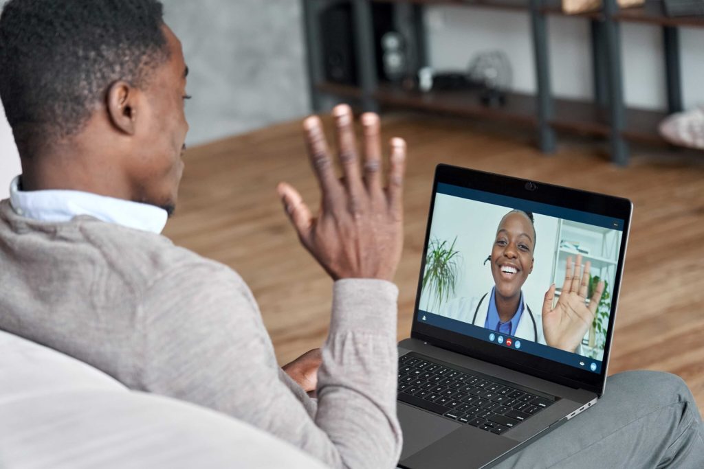 Man doing video call to his friend