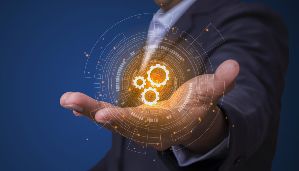A professional using a key to unlock global opportunities, representing the path to government contracts through federal cybersecurity compliance.